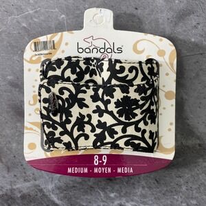 Bandals Mezzanine Black White Floral Footwear Covers Size 8-9 Medium changeable